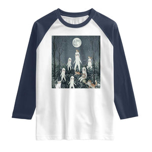 Fresno Nightkittens Nightcrawler Raglan Shirt Funny Horror Cat Cryptid Lover Gift TS12 White Navy Print Your Wear