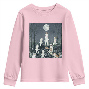 Fresno Nightkittens Nightcrawler Youth Sweatshirt Funny Horror Cat Cryptid Lover Gift TS12 Light Pink Print Your Wear