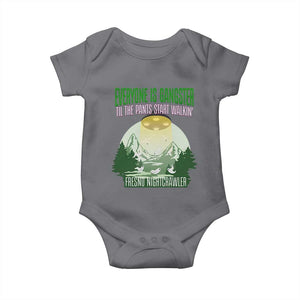 Fresno Nightcrawler Baby Onesie Everyone Is Gangster Til The Pants Start Walkin TS12 Charcoal Print Your Wear