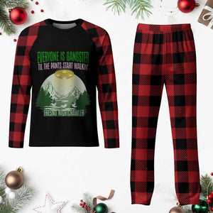 Fresno Nightcrawler Plaid Pajama Set Everyone Is Gangster Til The Pants Start Walkin TS12 Buffalo Plaid Print Your Wear