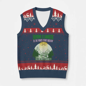Fresno Nightcrawler V-Neck Knit Sweater Vest Everyone Is Gangster Til The Pants Start Walkin TS12 Navy Red Print Your Wear