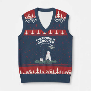 Gangster Til The Pants Start Walkin Nightcrawler V-Neck Knit Sweater Vest Funny Cryptid Hunter TS12 Navy Red Print Your Wear