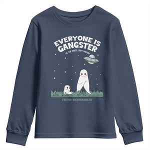 Gangster Til The Pants Start Walkin Nightcrawler Youth Sweatshirt Funny Cryptid Hunter TS12 Navy Print Your Wear