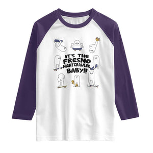 Its The Fresno Nightcrawler Baby Raglan Shirt Funny Cryptid Skate Style Gift TS12 White Purple Print Your Wear