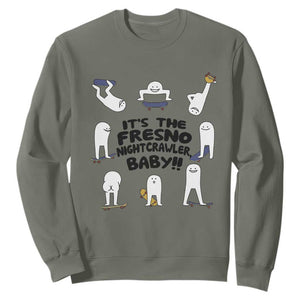 Its The Fresno Nightcrawler Baby Sweatshirt Funny Cryptid Skate Style Gift TS12 Military Green Print Your Wear