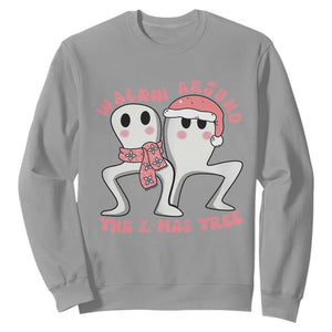 Walkin Around The Xmas Tree Sweatshirt Fresno Nightcrawler Cryptid Christmas Gift TS12 Sport Gray Print Your Wear