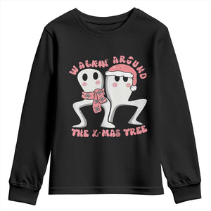 Walkin Around The Xmas Tree Youth Sweatshirt Fresno Nightcrawler Cryptid Christmas Gift TS12 Black Print Your Wear