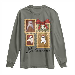 Fresno Nightcrawler Cryptid Christmas Believe Gift Long Sleeve Shirt TS12 Military Green Print Your Wear
