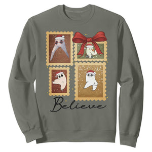 Fresno Nightcrawler Cryptid Christmas Believe Gift Sweatshirt TS12 Military Green Print Your Wear