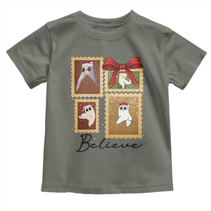 Fresno Nightcrawler Cryptid Christmas Believe Gift Toddler T Shirt TS12 Military Green Print Your Wear