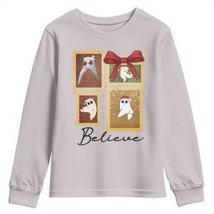 Fresno Nightcrawler Cryptid Christmas Believe Gift Youth Sweatshirt TS12 Ice Gray Print Your Wear