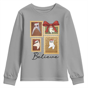 Fresno Nightcrawler Cryptid Christmas Believe Gift Youth Sweatshirt TS12 Sport Gray Print Your Wear