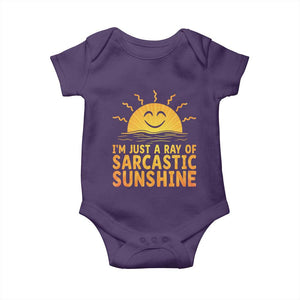 Funny Im Just A Ray Of Sarcastic Sunshine Baby Onesie No Filter Attitude Gift TS12 Purple Print Your Wear