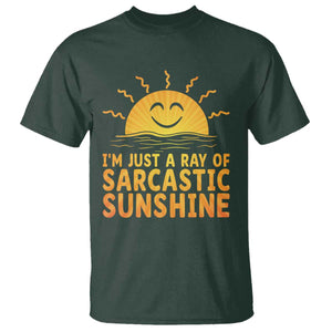 Funny Im Just A Ray Of Sarcastic Sunshine T Shirt No Filter Attitude Gift TS12 Dark Forest Green Print Your Wear