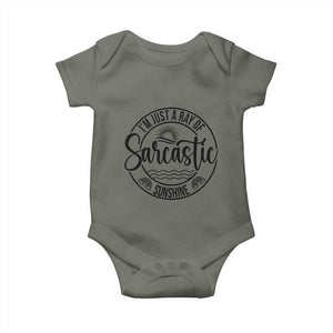 Funny Im Just A Ray Of Sarcastic Sunshine Baby Onesie Witty Sarcasm Lover TS12 Military Green Print Your Wear