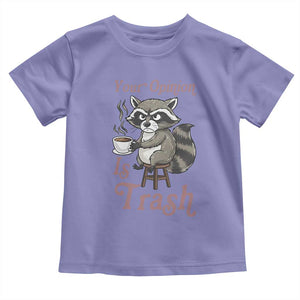Funny Sarcastic Raccoon Coffee Lover Toddler T Shirt Your Opinion Is Trash Gift TS12 Violet Print Your Wear