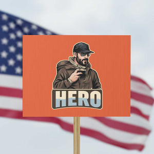 Community Hero Alex Pretti Protest Sign Minneapolis Support Gift TS12 Horizontal 18" × 24" Orange Print Your Wear