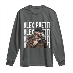 Alex Pretti Long Sleeve Shirt Minneapolis Hero Nurse Community Support Gift TS12 Dark Heather Print Your Wear