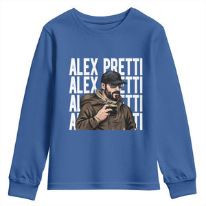 Alex Pretti Youth Sweatshirt Minneapolis Hero Nurse Community Support Gift TS12 Royal Blue Print Your Wear