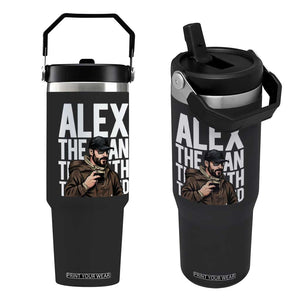 Alex Pretti Flip Straw Tumbler Alex The Man The Myth The Legend Vintage Gift TS12 One Size: 30 oz Black Print Your Wear
