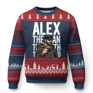 Alex Pretti Ugly Christmas Sweater Alex The Man The Myth The Legend Vintage Gift TS12 Navy Red Print Your Wear