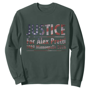 Justice For Alex Pretti Sweatshirt Minneapolis MN Tribute Gift TS12 Dark Forest Green Print Your Wear
