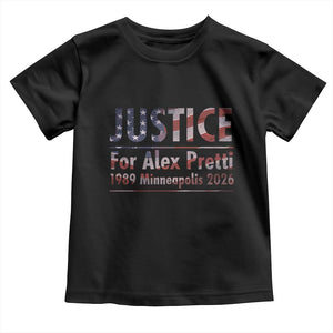 Justice For Alex Pretti Toddler T Shirt Minneapolis MN Tribute Gift TS12 Black Print Your Wear