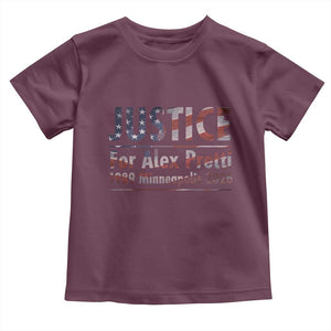 Justice For Alex Pretti Toddler T Shirt Minneapolis MN Tribute Gift TS12 Maroon Print Your Wear