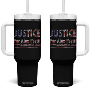 Justice For Alex Pretti Tumbler With Handle Minneapolis MN Tribute Gift TS12 One Size: 40 oz Black Print Your Wear