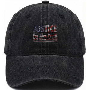 Justice For Alex Pretti Washed Cotton Baseball Cap Minneapolis MN Tribute Gift TS12 Print Your Wear