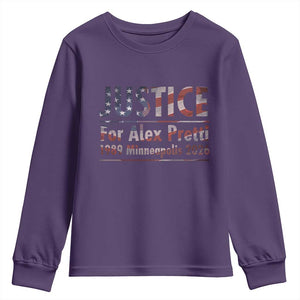 Justice For Alex Pretti Youth Sweatshirt Minneapolis MN Tribute Gift TS12 Purple Print Your Wear