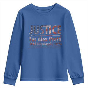 Justice For Alex Pretti Youth Sweatshirt Minneapolis MN Tribute Gift TS12 Royal Blue Print Your Wear