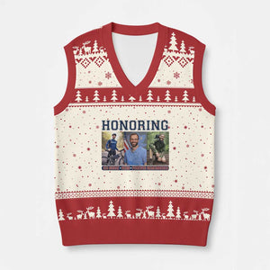 Honoring Alex Pretti Memorial V-Neck Knit Sweater Vest ICU Nurse Hero Tribute Minneapolis TS12 Beige Red Print Your Wear