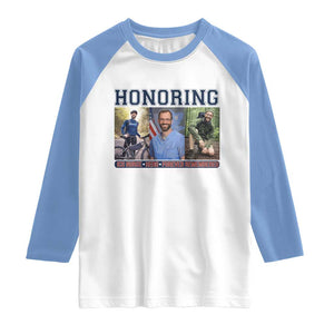 Honoring Alex Pretti Memorial Raglan Shirt ICU Nurse Hero Tribute Minneapolis TS12 White Carolina Blue Print Your Wear