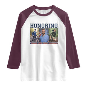 Honoring Alex Pretti Memorial Raglan Shirt ICU Nurse Hero Tribute Minneapolis TS12 White Maroon Print Your Wear