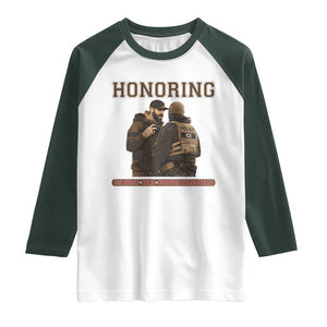 Honoring Alex Pretti ICU Nurse Tribute Support Gift Raglan Shirt TS12 White Dark Forest Green Print Your Wear