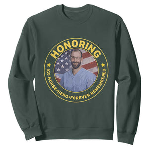 Alex Pretti Memorial Healthcare Hero Sweatshirt Minneapolis Support Gift TS12 Dark Forest Green Print Your Wear