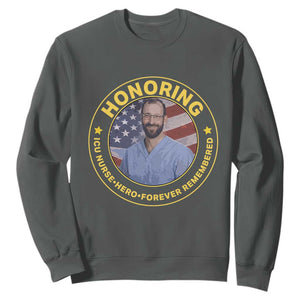 Alex Pretti Memorial Healthcare Hero Sweatshirt Minneapolis Support Gift TS12 Dark Heather Print Your Wear