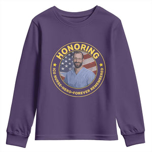 Alex Pretti Memorial Healthcare Hero Youth Sweatshirt Minneapolis Support Gift TS12 Purple Print Your Wear