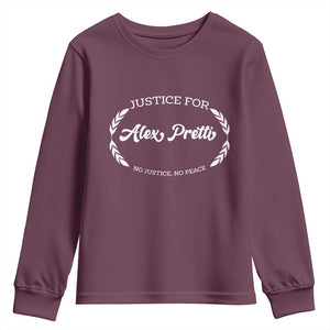Justice For Alex Pretti Youth Sweatshirt Abolish ICE Protest Minneapolis Support Gift TS12 Maroon Print Your Wear