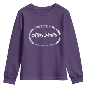 Justice For Alex Pretti Youth Sweatshirt Abolish ICE Protest Minneapolis Support Gift TS12 Purple Print Your Wear