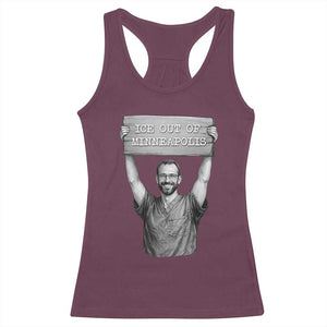 Ice Out Of Minneapolis Racerback Tank Top Alex Pretti Memorial ICU Nurse Tribute Support TS12 Maroon Print Your Wear