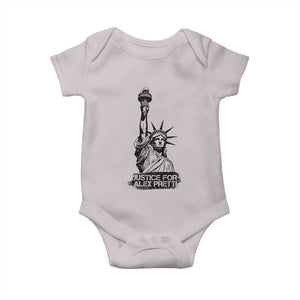 Justice For Alex Pretti Baby Onesie Statue Of Liberty Support Gift TS12 Ice Gray Print Your Wear