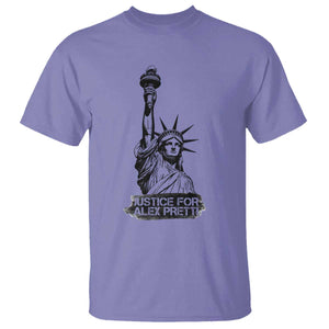 Justice For Alex Pretti T Shirt Statue Of Liberty Support Gift TS12 Violet Print Your Wear