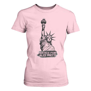 Justice For Alex Pretti T Shirt For Women Statue Of Liberty Support Gift TS12 Light Pink Print Your Wear