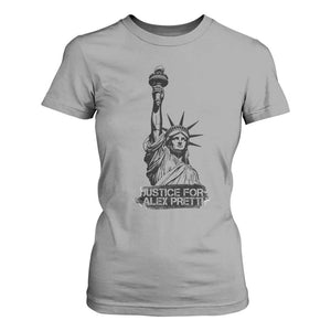 Justice For Alex Pretti T Shirt For Women Statue Of Liberty Support Gift TS12 Sport Gray Print Your Wear