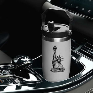 Justice For Alex Pretti Flip Straw Tumbler Statue Of Liberty Support Gift TS12 Print Your Wear