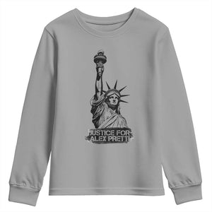 Justice For Alex Pretti Youth Sweatshirt Statue Of Liberty Support Gift TS12 Sport Gray Print Your Wear