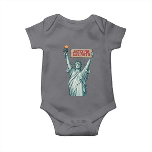 Statue Of Liberty Justice For Alex Pretti Tribute Gift Baby Onesie TS12 Charcoal Print Your Wear