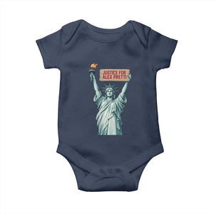 Statue Of Liberty Justice For Alex Pretti Tribute Gift Baby Onesie TS12 Navy Print Your Wear